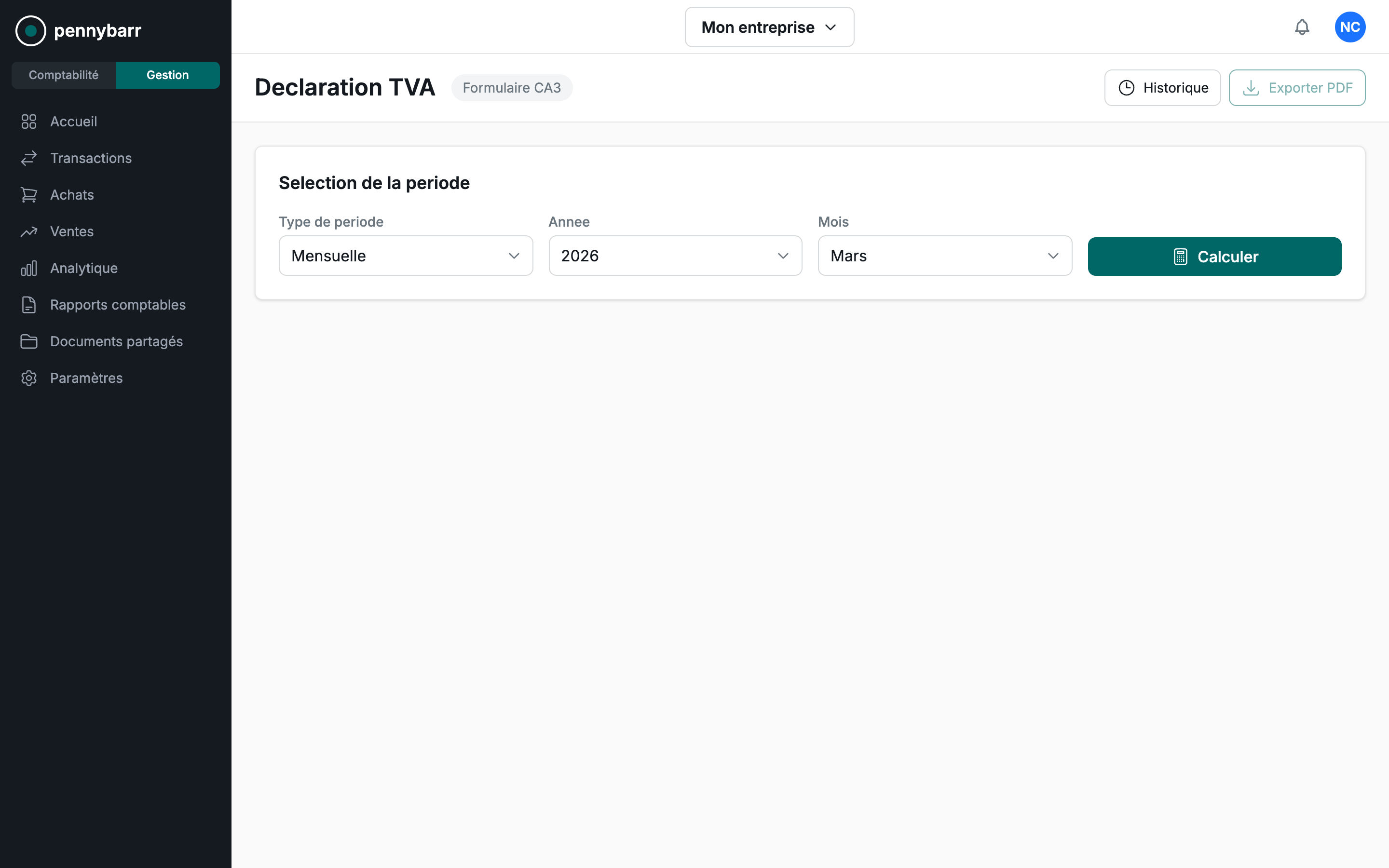 Déclaration TVA CA3
