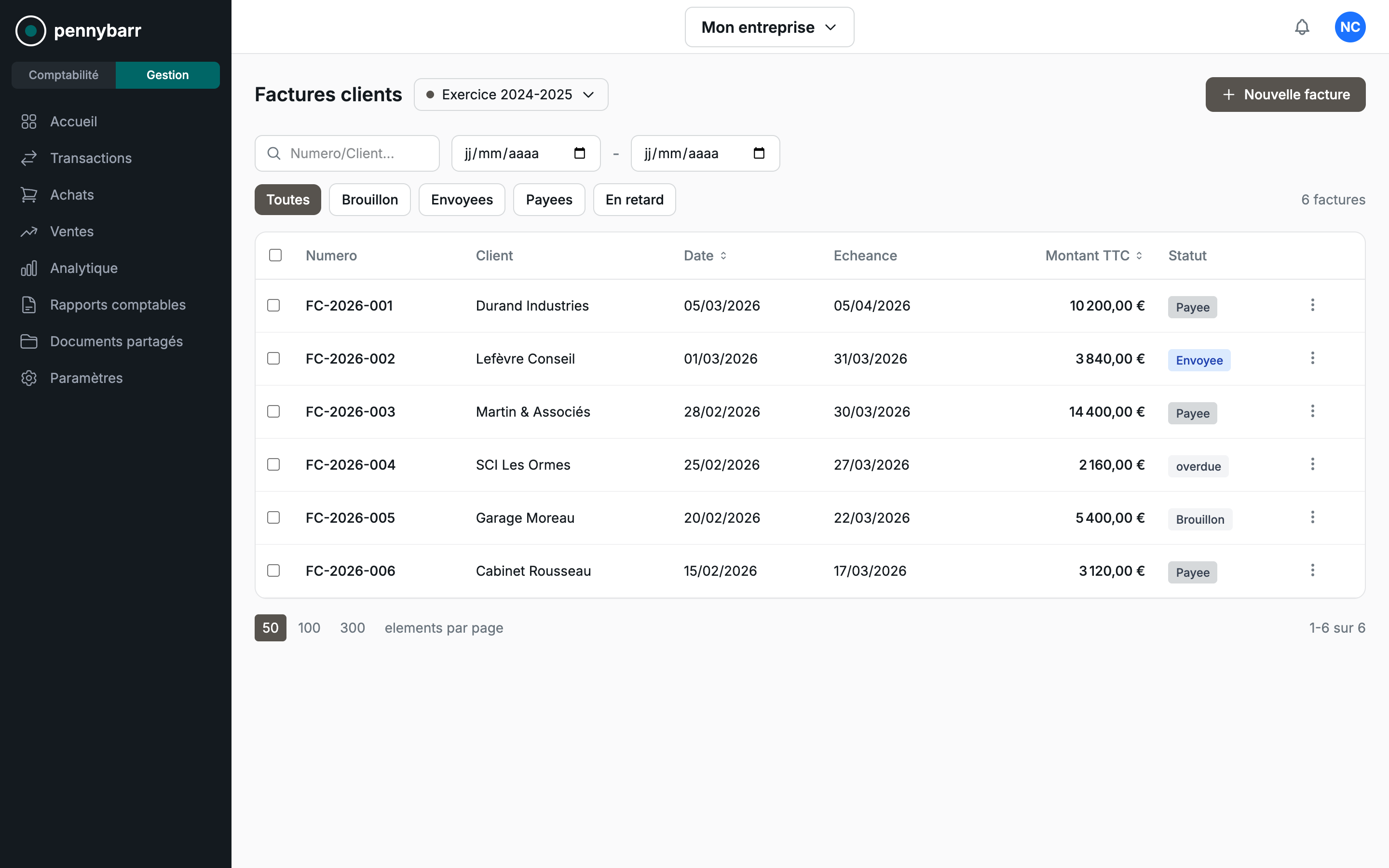 Factures clients